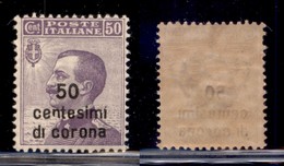 OCCUPAZIONI - DALMAZIA - 1922 - 50 Cent Su 50 (5d) - Di Senza Punto Sulla I - Gomma Integra (135) - Other & Unclassified