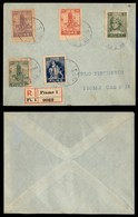 OCCUPAZIONI - FIUME - Allegorie E Vedute (34/38) - 5 Valori (carte Diverse) Su Raccomandata Per Città Del 22.2.19 - Sonstige & Ohne Zuordnung