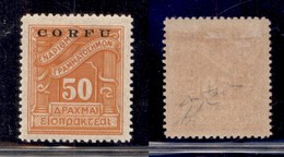 OCCUPAZIONI - CORFÙ - 1941 - Segnatasse - 50 Dracme (10) - Gomma Originale - Raybaudi (60) - Andere & Zonder Classificatie