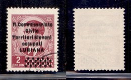 OCCUPAZIONI - LUBIANA - 1941 - 2 Din (22b) Usato - Doppia Soprastampa - Andere & Zonder Classificatie