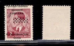 OCCUPAZIONI - LUBIANA - 1941 - 2 Din (22g) Usato - Soprastampa A Cavallo - Autres & Non Classés