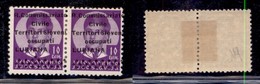 OCCUPAZIONI - LUBIANA - 1941 - 10 Din (29du + 29d) - Coppia Orizzontale - Soprastampe Oblique - 25 Rombi A Sinistra - Go - Andere & Zonder Classificatie