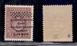 OCCUPAZIONI - LUBIANA - 1941 - Segnatasse - 50 Para (6a - Violetto Lilla - Varietà D) Con Soprastampa Obliqua - Gomma In - Other & Unclassified