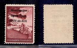 OCCUPAZIONI - MONTENEGRO - 1941 - Posta Aera - 10 Din (6g) - Gomma Originale (200) - Other & Unclassified