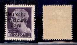 OCCUPAZIONI - ZARA - 1943 - 1 Lira (9e) - Soprastampa A Sinistra - Gomma Originale (350) - Andere & Zonder Classificatie