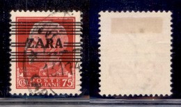 OCCUPAZIONI - ZARA - 1943 - 75 Cent (25 - Terzo Tipo) Usato - A Diverse (300) - Andere & Zonder Classificatie