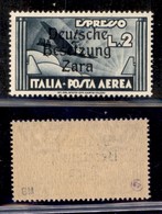 OCCUPAZIONI - ZARA - 1943 - Posta Aerea - 2 Lire Aeroespresso (9za) - T Inclinata - Gomma Originale (160) - Other & Unclassified
