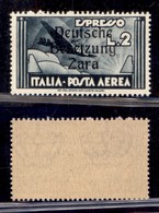 OCCUPAZIONI - ZARA - 1943 - Posta Aerea - 2 Lire Aeroespresso (9zd) - Z Stretta - Gomma Integra (120) - Autres & Non Classés