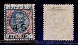 LEVANTE - COSTANTINOPOLI - 1922 - 45 Piastre Su 5 Lire Floreale (66) - Ottimamente Centrato - Usato (140+) - Sonstige & Ohne Zuordnung