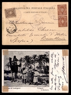 LEVANTE - TRIPOLI DI BARBERIA - Enna Piroscafo Postale Italiano 13.12.01 - Cartolina Per Barcellona Via Malta Con Affran - Sonstige & Ohne Zuordnung