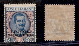 LEVANTE - TRIPOLI DI BARBERIA - 1919 - 5 Lire (10) - Gomma Originale (60) - Sonstige & Ohne Zuordnung