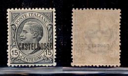 COLONIE - CASTELROSSO - 1922 - 15 Cent Leoni (3 - Varietà Dab) - Soprastampa Spostata - Gomma Integra - Ottimamente Cent - Andere & Zonder Classificatie