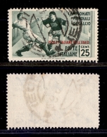 COLONIE - EGEO - 1934 - 25 Cent Calcio (76) Usato (140) - Andere & Zonder Classificatie