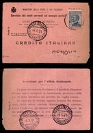 COLONIE - CALINO - Ricevuta Di Ritorno Da Roma A Calino Del 6.1.21 Con 25 Cent (83 Regno) Perforato C.I, - Andere & Zonder Classificatie