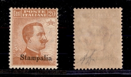 COLONIE - STAMPALIA - 1912 - 20 Cent (11) - Gomma Originale (90) - Autres & Non Classés