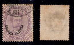 COLONIE - ERITREA - 1893 - 60 Cent (9ea) - Usato - Soprastampa Spostata - Sonstige & Ohne Zuordnung