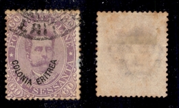 COLONIE - ERITREA - 1893 - 60 Cent (9ea) - Usato - Soprastampa Spostata - Autres & Non Classés