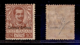 COLONIE - ERITREA - 1903 - 10 Cent Floreale (22) - Gomma Originale (65) - Andere & Zonder Classificatie