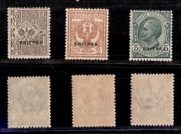 COLONIE - ERITREA - 1924 - Soprastampati (77/79) - Serie Completa - Gomma Integra (90) - Other & Unclassified