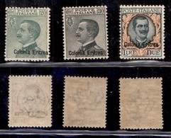 COLONIE - ERITREA - 1925 - Soprastampati (93/95) - Serie Completa - Gomma Integra (50) - Other & Unclassified