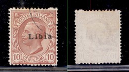 COLONIE - LIBIA - 1912 - 10 Cent Leoni (4d) Usato - Soprastampa Obliqua (80) - Other & Unclassified