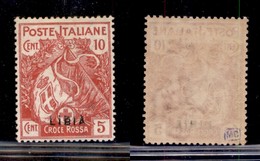 COLONIE - LIBIA - 1915 - 10 Cent Croce Rossa (13 Varietà) Con Parziale Doppia Soprastampa - Gomma Originale - Autres & Non Classés