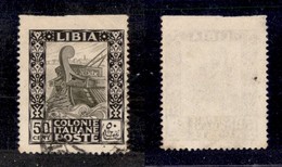 COLONIE - LIBIA - 1924 - 50 Cent (51n) Non Dentellato In Alto (280) - Other & Unclassified