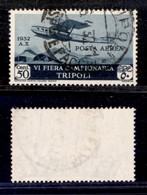 COLONIE - LIBIA - 1932 - 50 Cent VI Fiera (4 - Aerea) Usato (70) - Other & Unclassified