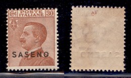 COLONIE - SASENO - 1923 - 30 Cent Michetti (5) - Gomma Originale (integra) Con Piccola Aderenza Di Carta - Sonstige & Ohne Zuordnung