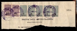 COLONIE - BMA ERITREA - BMA (Eritrea) - Marche Da Bollo Usate Su Frammento Di Documento - Autres & Non Classés