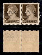 REPUBBLICA SOCIALE - GNR BRESCIA - 1943 - 10 Cent (471/Il + 471/I) In Coppia - A Sinistra R Accostato A N (pos. 186) - G - Other & Unclassified