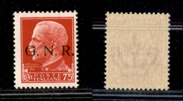 REPUBBLICA SOCIALE - GNR BRESCIA - 1943 - 75 Cent (478/Ipc) Con Punto Grosso Dopo R - Gomma Integra - Cert. AG (700) - Sonstige & Ohne Zuordnung