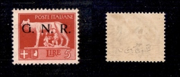 REPUBBLICA SOCIALE - GNR BRESCIA - 1943 - Soprastampa Spaziata - 5 Lire (485/A) - Gomma Originale - Raybaudi + Cert. AG  - Other & Unclassified