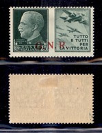 REPUBBLICA SOCIALE - GNR BRESCIA - 1944 - Propaganda - 25 Cent Aviazione (15/I Varietà Eb) Con Soprastampa Obliqua - Nuo - Andere & Zonder Classificatie