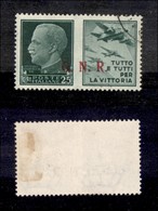 REPUBBLICA SOCIALE - GNR BRESCIA - 1943 - Propaganda - 25 Cent Aviazione (15/IIef) Usato - Punto Picco Dopo R - Autres & Non Classés