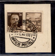 REPUBBLICA SOCIALE - GNR BRESCIA - 1943 - Propaganda - 30 Cent Marina (17/I) Usato Su Frammento - Ufficio Postale Minist - Other & Unclassified