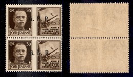 REPUBBLICA SOCIALE - GNR BRESCIA - 1943 - Propaganda - 30 Cent Esercito (18/IId + 18/IId Varietà Ef) Coppia Con Soprasta - Other & Unclassified