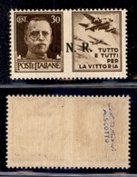 REPUBBLICA SOCIALE - GNR BRESCIA - 1943 - Propaganda - 30 Cent Aviazione (19/IIee) - Punto Piccolo Dopo N - Gomma Integr - Sonstige & Ohne Zuordnung