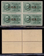 REPUBBLICA SOCIALE - GNR BRESCIA - 1943 - Espressi - 1,25 Lire (19/II) In Quartina - Punto Piccolo Dopo R (19/IIIk) In B - Autres & Non Classés