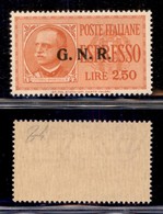REPUBBLICA SOCIALE - GNR BRESCIA - 1943 - Espressi - 2,50 Lire (20/IIk) - Punto Piccolo Dopo R - Gomma Integra - Cert. A - Autres & Non Classés
