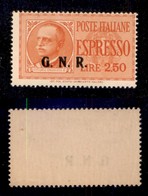 REPUBBLICA SOCIALE - GNR BRESCIA - 1943 - Espressi - 2,50 Lire (20/IIIb Varietà C) - Soprastampa A Sinistra In Basso - G - Sonstige & Ohne Zuordnung