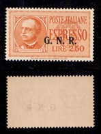 REPUBBLICA SOCIALE - GNR BRESCIA - 1943 - Espressi - 2,50 Lire (20/IIIba) - Soprastampa A Destra - Gomma Integra - Andere & Zonder Classificatie