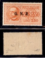 REPUBBLICA SOCIALE - GNR BRESCIA - 1943 - Espressi - 2,50 Lire (20/IIIk) - Punto Piccolo Dopo R - Gomma Integra - Chiava - Other & Unclassified