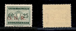 REPUBBLICA SOCIALE - GNR BRESCIA - 1943 - Segnatasse - 25 Cent (50/Ie) Con R Inclinata - Gomma Integra - Cert. AG (1.200 - Sonstige & Ohne Zuordnung
