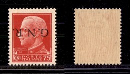 REPUBBLICA SOCIALE - GNR VERONA - 1944 - 75 Cent (478a) Con Soprastampa Capovolta - Gomma Integra (130) - Autres & Non Classés