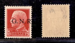 REPUBBLICA SOCIALE - GNR VERONA - 1944 - 75 Cent (478haa) Con Soprastampa Spostata (punto A Cavallo) - Gomma Integra - N - Sonstige & Ohne Zuordnung