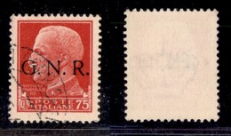 REPUBBLICA SOCIALE - GNR VERONA - 1944 - 75 Cent (478iab) Usato A Verona (Titolare) - Punto Piccolo Dopo G - Cert. AG - Other & Unclassified