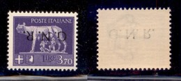 REPUBBLICA SOCIALE - GNR VERONA - 1944 - 3,70 Lire (484a) Con Soprastampa Capovolta - Gomma Integra (400) - Andere & Zonder Classificatie