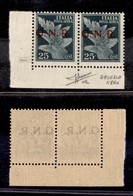 REPUBBLICA SOCIALE - GNR VERONA - 1944 - Posta Aerea - 25 Cent (117d + 117d Errore Ccc) - Coppia Angolare (pos. 191/192) - Otros & Sin Clasificación