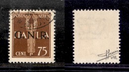 REPUBBLICA SOCIALE - GNR VERONA - 1944 - Posta Aerea - 75 Cent (119) Usato A Verona (Titolare) - Sorani (280) - Andere & Zonder Classificatie